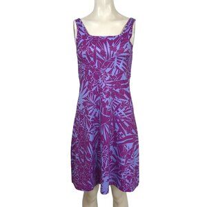 COLUMBIA - WOMENS SMALL - PURPLE SLEEVELESS ROUND NECK PFG POLYESTER BLEND DRESS